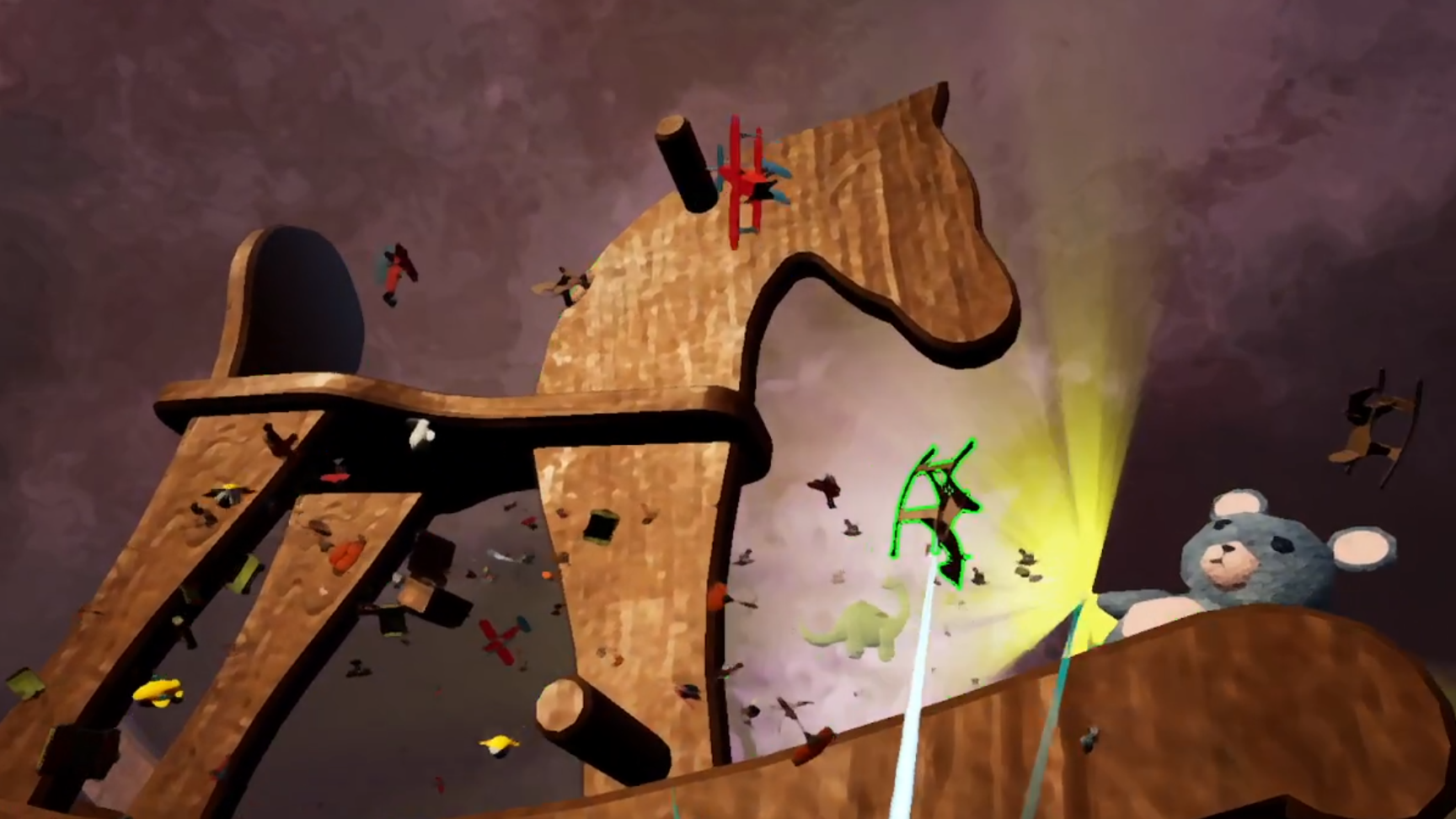 screenshot of Angela's level taking place in her fractured home.